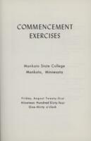 1964-08-21, Commencement Program, Mankato State College