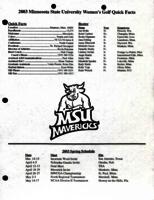 2003, Women's Golf.