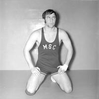 Student, Wrestling, Mankato State College, 1971.