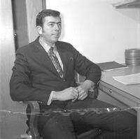 Assistant Coach Jerry Thayer, Basketball, Mankato State College, 1971-02-10.